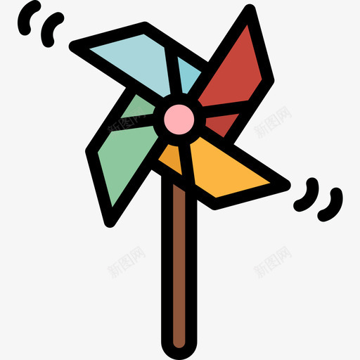 Pinwheel夏季51线性颜色图标svg_新图网 https://ixintu.com Pinwheel 夏季51 线性颜色