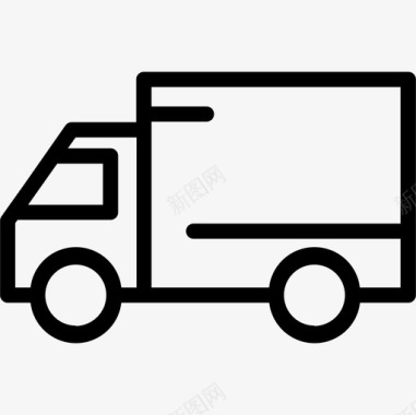 送货卡车运输和车辆3直线图标图标