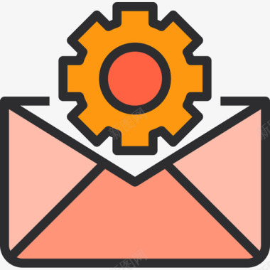 电子邮件搜索引擎优化4线性颜色图标图标