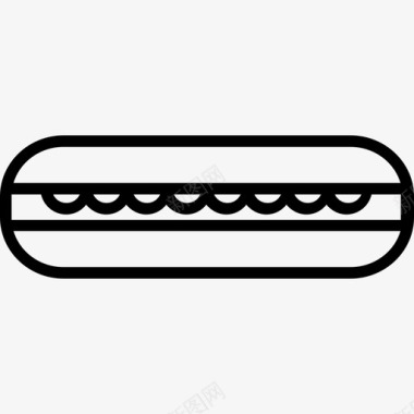 三明治食物58线性图标图标