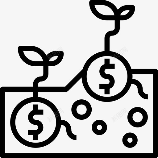 货币增长创业和发展3线性图标svg_新图网 https://ixintu.com 创业和发展3 线性 货币增长