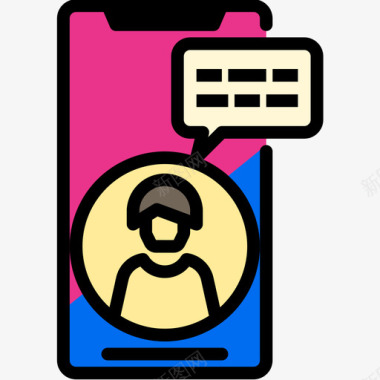 可视电话智能手机线性颜色图标图标