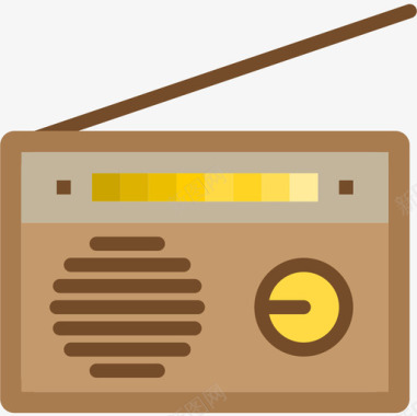 收音机设备9扁平图标图标