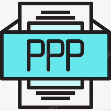 Ppp文件类型2线性颜色图标图标