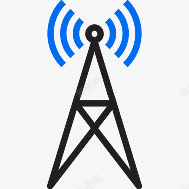 信号塔通信网线颜色图标图标