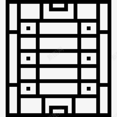 球场美式足球5直线图标图标