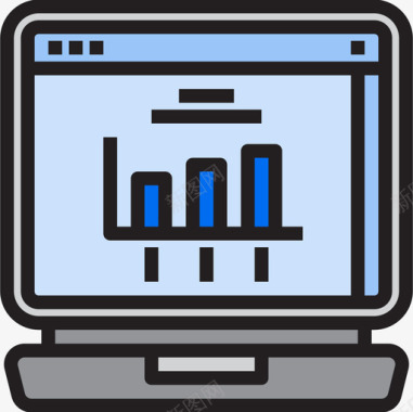统计笔记本电脑浏览器3线性颜色图标图标