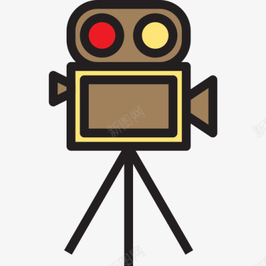 录像机摄像机9线性彩色图标图标