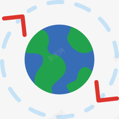 全球生态142平坦图标图标