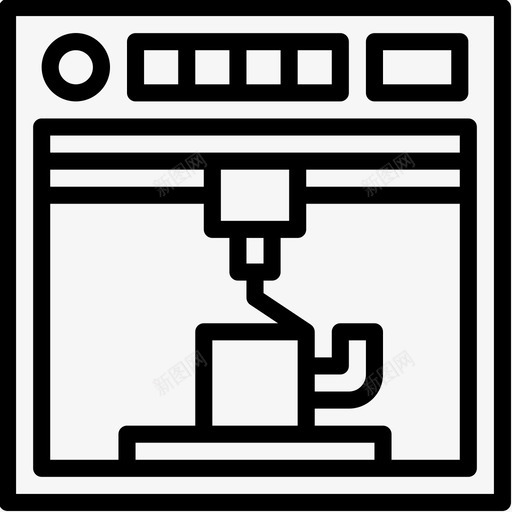 3d打印机ai4线性图标svg_新图网 https://ixintu.com 3d打印机 ai4 线性