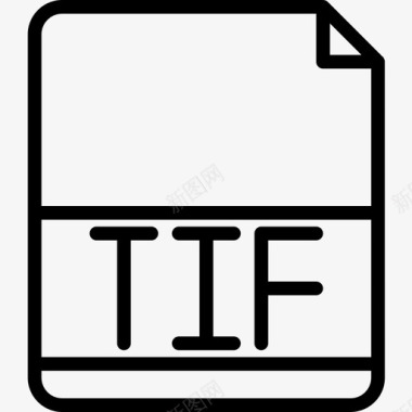 Tif文件扩展名2线性图标图标