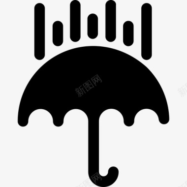 雨伞90度天气填充图标图标