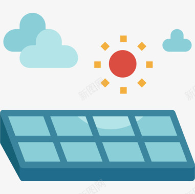 AI5平板太阳能电池板图标图标