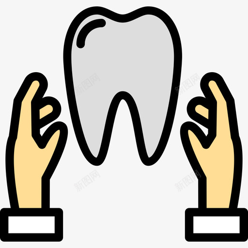 牙齿牙齿6线形颜色图标svg_新图网 https://ixintu.com 牙齿 牙齿6 线形颜色