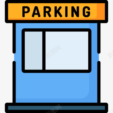 停车场停车场11线性颜色图标图标
