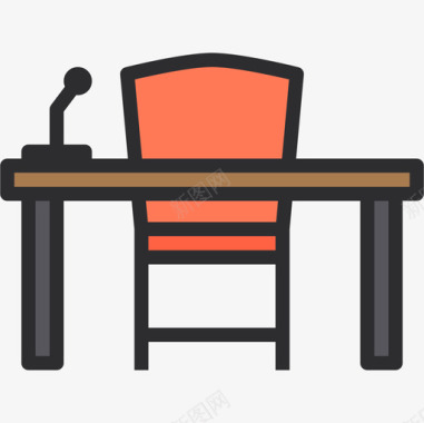办公桌会议3线性颜色图标图标