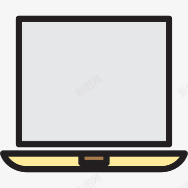 笔记本电脑计算机设备2线性颜色图标图标