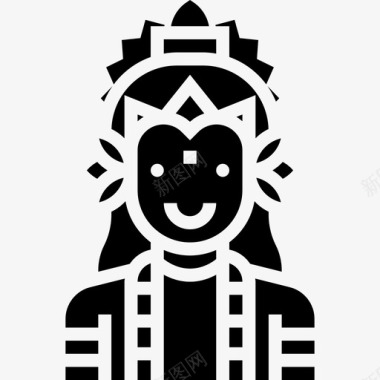帕瓦蒂印度教神3铭文图标图标
