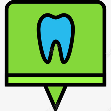 Chat牙科6线性颜色图标图标