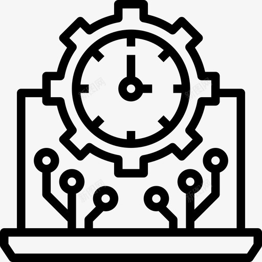 时间和日期网络技术线性图标svg_新图网 https://ixintu.com 时间和日期 线性 网络技术