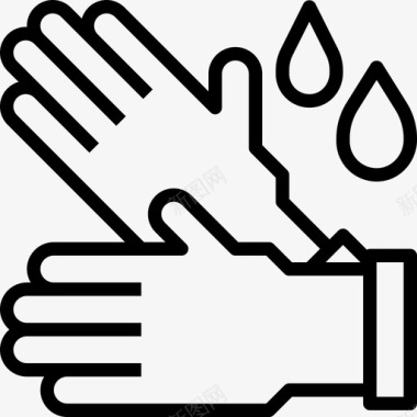 手和手势园艺工具线性的图标图标