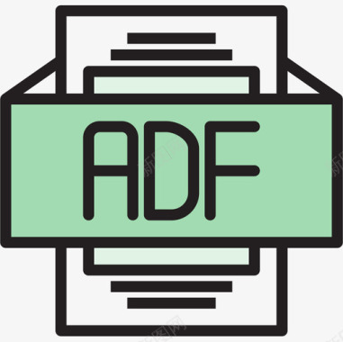 Adf文件类型2线性颜色图标图标