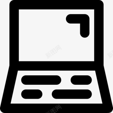 笔记本电脑计算机及部件线性图标图标