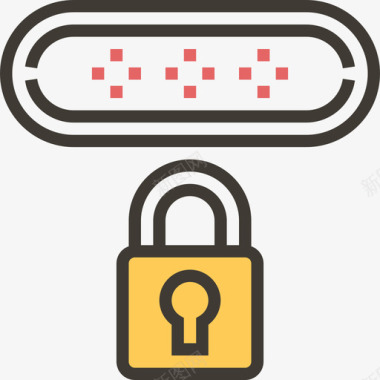 密码互联网安全19黄色阴影图标图标