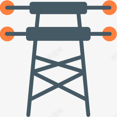 电力铁塔电力工业2号扁平图标图标