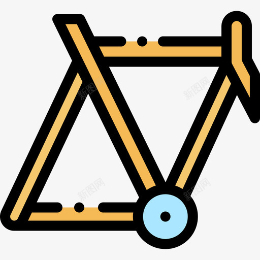 车架14号自行车线型颜色图标svg_新图网 https://ixintu.com 14号自行车 线型颜色 车架