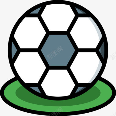 足球体育和游戏6线性颜色图标图标