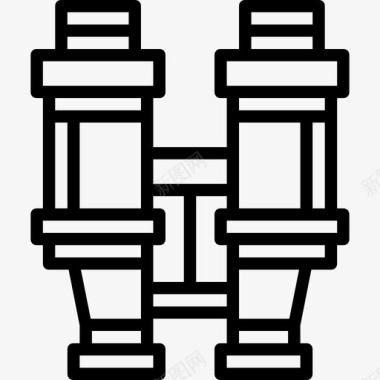 双筒望远镜野营62直线图标图标
