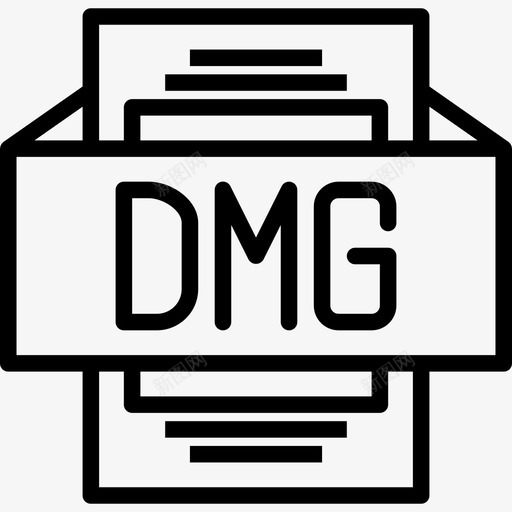 Dmg文件类型3线性图标svg_新图网 https://ixintu.com Dmg 文件类型3 线性