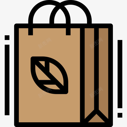 购物袋生态138线性颜色图标svg_新图网 https://ixintu.com 生态138 线性颜色 购物袋