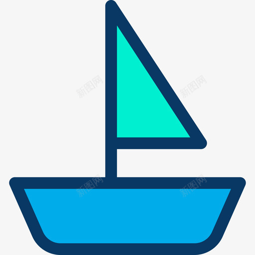 帆船露营56线性颜色图标svg_新图网 https://ixintu.com 帆船 线性颜色 露营56