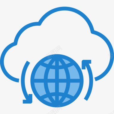 云计算网络和数据库17蓝色图标图标