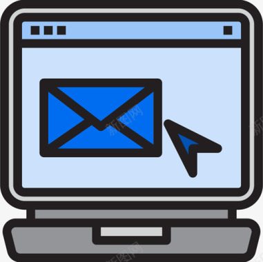 电子邮件笔记本电脑浏览器3线性颜色图标图标