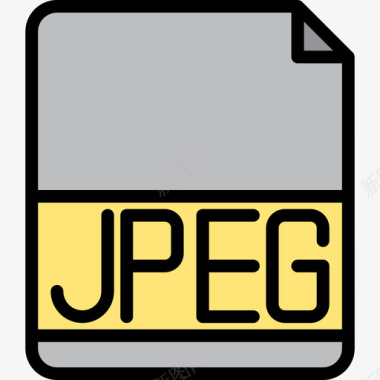 Jpeg文件扩展名3线性颜色图标图标