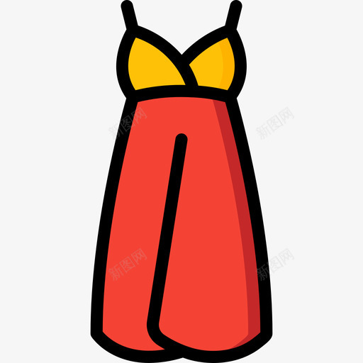 连衣裙夏装2线性颜色图标svg_新图网 https://ixintu.com 夏装2 线性颜色 连衣裙