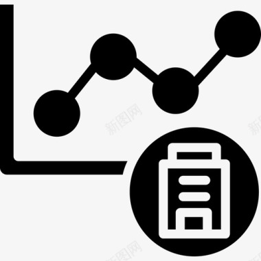 折线图分析5实心图标图标