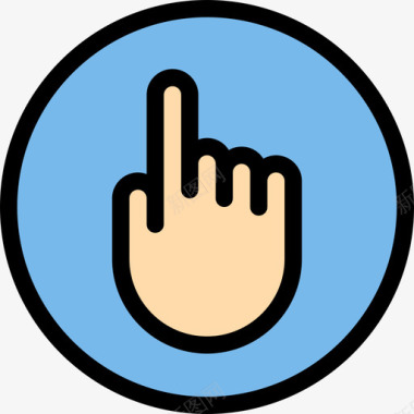 手箭头和用户界面线颜色图标图标