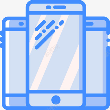 智能手机tech7蓝色图标图标