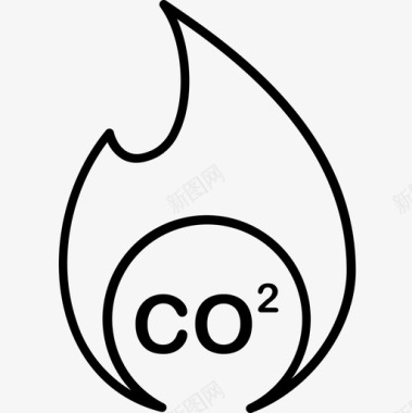 二氧化碳电力工业线性图标图标
