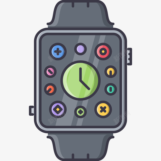 智能手表电子产品25彩色图标svg_新图网 https://ixintu.com 彩色 智能手表 电子产品25