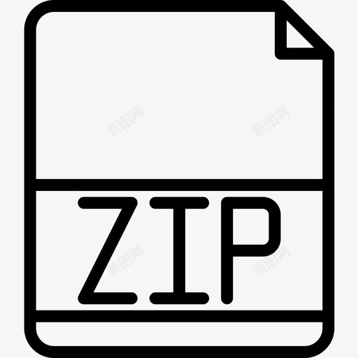 Zip文件扩展名2线性图标svg_新图网 https://ixintu.com Zip 文件扩展名2 线性
