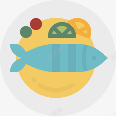 鱼食物94扁平图标图标