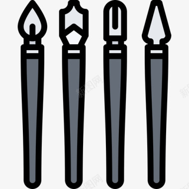钢笔工艺3颜色图标图标