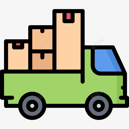 移动卡车真实状态8彩色图标svg_新图网 https://ixintu.com 彩色 真实状态8 移动卡车