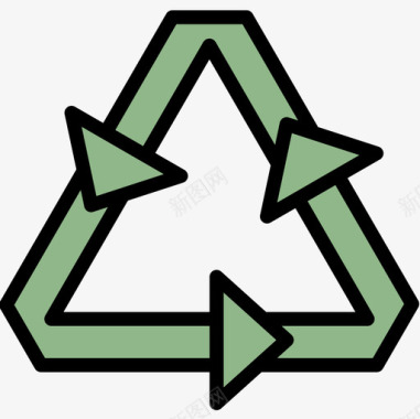 回收生态133线性颜色图标图标