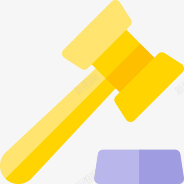 小木槌法律与司法6平的图标图标